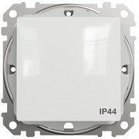 Одноклавішний прохідний перемикач IP44, 10А-250В, Білий, Sedna Design SDD211106