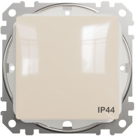 Одноклавишный проходной переключатель IP44, 10А-250В, Бежевый, Sedna Design SDD212106