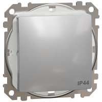 Одноклавішний вимикач IP44, 10А-250В, Алюміній, Sedna Design SDD213101
