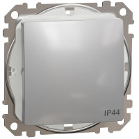 Одноклавишный проходной переключатель IP44, 10А-250В, Алюминий, Sedna Design SDD213106