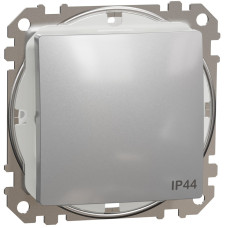 Одноклавішний прохідний перемикач IP44, 10А-250В, Алюміній, Sedna Design SDD213106