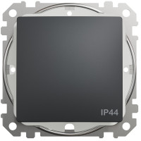 Одноклавішний вимикач IP44, 10А-250В, Чорно-сірий, Sedna Design SDD214101
