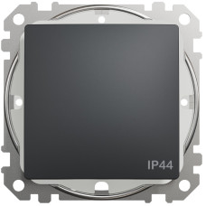 Одноклавішний вимикач IP44, 10А-250В, Чорно-сірий, Sedna Design SDD214101