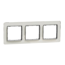 Рамка 3-постова, Біле скло, Sedna Elements SDD360803