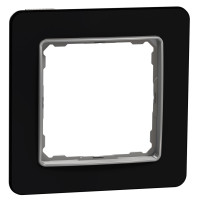 Рамка 1-постова, Чорне скло, Sedna Elements SDD361801