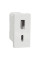 Розетка USB зарядна 2.4А, тип А+С, 1 модуль, білий, Unica NEW NU301618