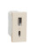 Розетка USB зарядна 2.4А, тип А+С, 1 модуль, бежевий, Unica NEW NU301644