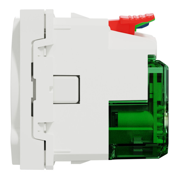 Розетка з з/к зі шторками, 16А + USB Type C, 2.1A, безгвин. клеми, білий, Unica NEW NU301718