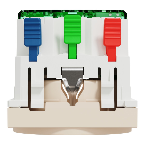 Розетка з з/к зі шторками, 16А + USB Type C, 2.1A, безгвин. клеми, бежевий, Unica NEW NU301744