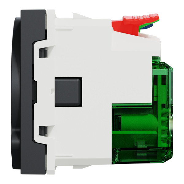 Розетка з з/к зі шторками, 16А + USB Type C, 2.1A, безгвин. клеми, антрацит, Unica NEW NU301754