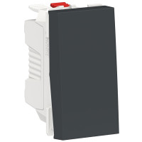 Вимикач кнопковий, 10А, 1 модуль, антрацит, Unica NEW NU310654