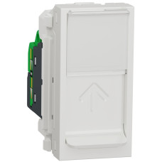 Розетка комп'ютерна RJ45, одинарна, кат.5e UTP, 1 модуль, білий, Unica NEW NU341018