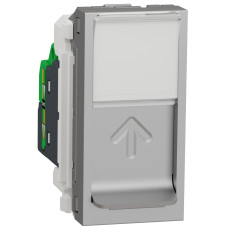 Розетка комп'ютерна RJ45, одинарна, кат.5e UTP, 1 модуль, алюміній, Unica NEW NU341030
