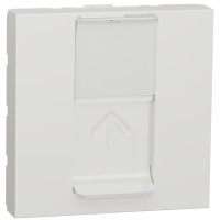 Розетка компьютерная RJ45, одинарная, кат.5e UTP, 2 модуля, белый, Unica NEW NU341118