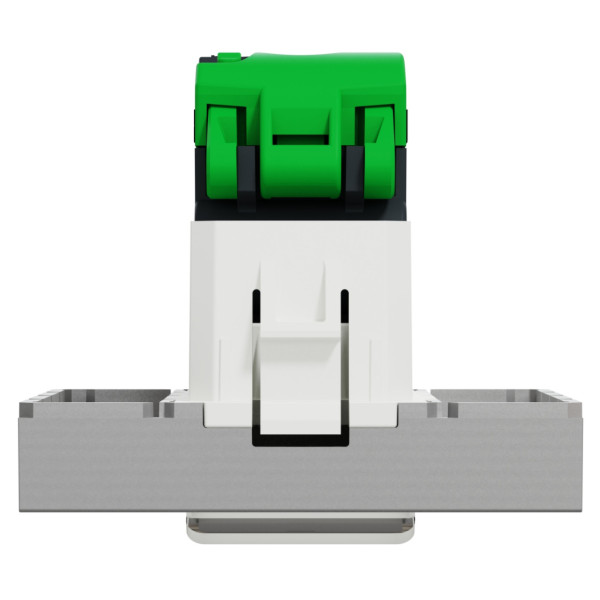 Розетка комп'ютерна RJ45, одинарна, кат.5e UTP, 2 модуля, алюміній, Unica NEW NU341130