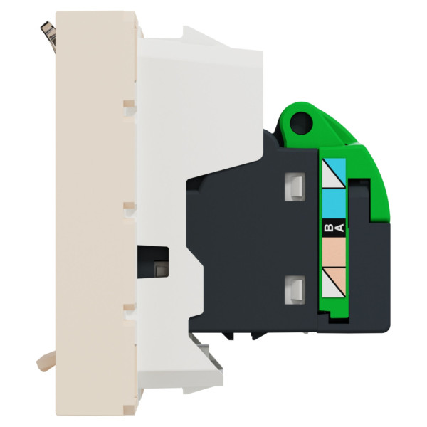 Розетка комп'ютерна RJ45, одинарна, кат.5e UTP, 2 модуля, бежевий, Unica NEW NU341144