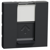 Розетка компьютерная RJ45, одинарная, кат.5e UTP, 2 модуля, антрацит, Unica NEW NU341154