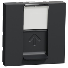 Розетка комп'ютерна RJ45, одинарна, кат.5e UTP, 2 модуля, антрацит, Unica NEW NU341154