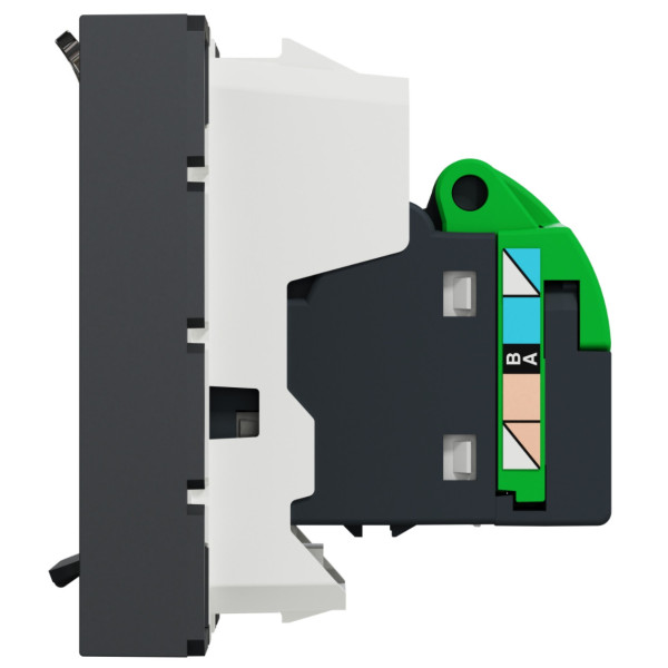 Розетка комп'ютерна RJ45, одинарна, кат.5e UTP, 2 модуля, антрацит, Unica NEW NU341154