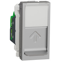 Розетка комп'ютерна RJ45, одинарна, кат.5e STP, 1 модуль, алюміній, Unica NEW NU341230