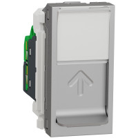 Розетка комп'ютерна RJ45, одинарна, кат.6 UTP, 1 модуль, алюміній, Unica NEW NU341430