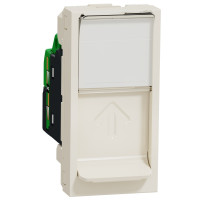 Розетка комп'ютерна RJ45, одинарна, кат.6 UTP, 1 модуль, бежевий, Unica NEW NU341444