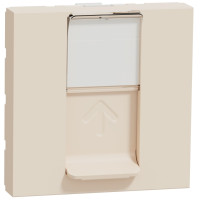 Розетка компьютерная RJ45, одинарная, кат.6 UTP, 2 модуля, бежевый, Unica NEW NU341544