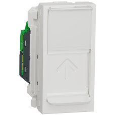 Розетка комп'ютерна RJ45, одинарна, кат.6 STP, 1 модуль, білий, Unica NEW NU341618