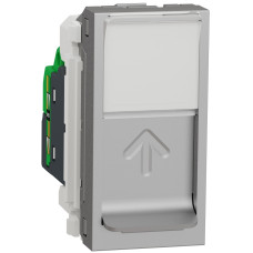 Розетка комп'ютерна RJ45, одинарна, кат.6 STP, 1 модуль, алюміній, Unica NEW NU341630
