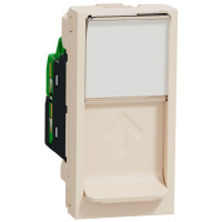 Розетка компьютерная RJ45, одинарная, кат.6 STP, 1 модуль, бежевый, Unica NEW NU341644
