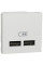 Розетка USB зарядна подвійна 2.1А, тип А, 2 модуля, білий, Unica NEW NU341818