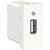 Розетка USB зарядна 1.05А, тип А, 1 модуль, білий, Unica NEW NU342818