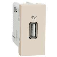 Розетка USB зарядная 1.05А, тип А, 1 модуль, бежевый, Unica NEW NU342844