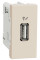 Розетка USB зарядна 1.05А, тип А, 1 модуль, бежевий, Unica NEW NU342844