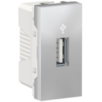 Розетка для передачі даних USB 3.0, 1 модуль, алюміній, Unica NEW NU342930