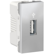 Розетка для передачі даних USB 3.0, 1 модуль, алюміній, Unica NEW NU342930