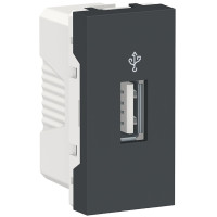 Розетка для передачи данных USB 3.0, 1 модуль, антрацит, Unica NEW NU342954