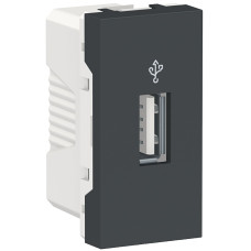 Розетка для передачі даних USB 3.0, 1 модуль, антрацит, Unica NEW NU342954