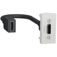 Розетка HDMI, 1 модуль, білий, Unica NEW NU343018