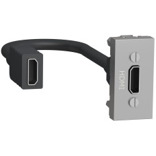 Розетка HDMI, 1 модуль, алюміній, Unica NEW NU343030
