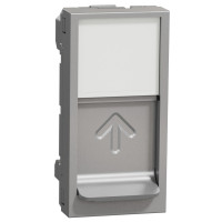 Центральна панель RJ45 Keystone/Sistimax, 1 модуль, алюміній, Unica NEW NU946030