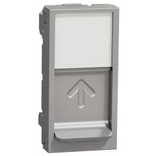 Центральна панель RJ45 Keystone/Sistimax, 1 модуль, алюміній, Unica NEW NU946030