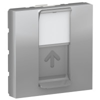 Центральная панель RJ45 Keystone/Sistimax, 2 модуля, алюминий, Unica NEW NU946130
