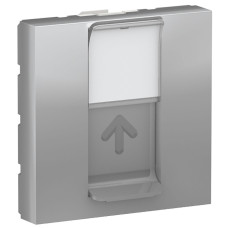 Центральна панель RJ45 Keystone/Sistimax, 2 модуля, алюміній, Unica NEW NU946130