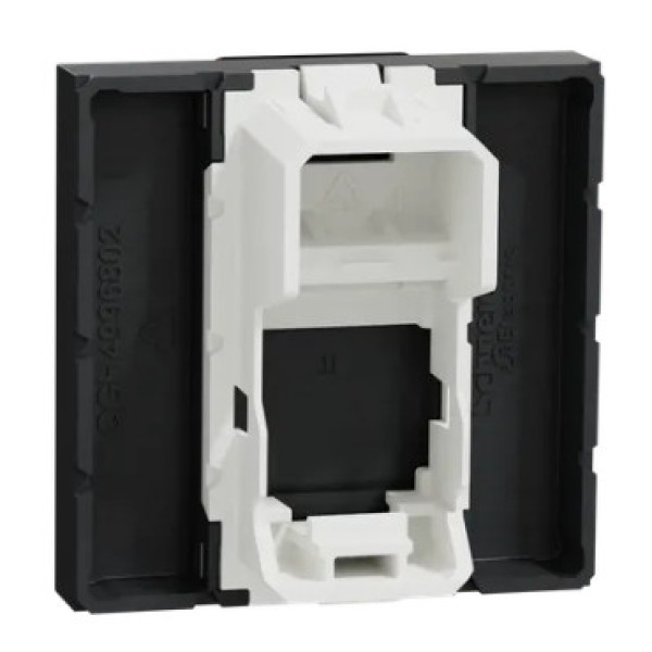 Центральна панель RJ45 Keystone/Sistimax, 2 модуля, антрацит, Unica NEW NU946154