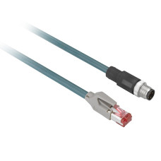 Мідний кабель Ethernet, радіочастотна ідентифікація XG, M12 D з кодуванням RJ45, 3 м, Telemecanique XGSZ12E4503