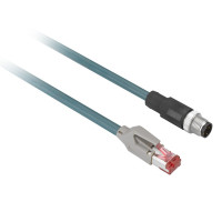 Мідний кабель Ethernet, радіочастотна ідентифікація XG, M12 D з кодуванням RJ45, 10 м, Telemecanique XGSZ12E4510