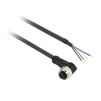 Гніздовий роз'єм кутовий, M8, 4 контакти, кабель PUR 2 м, Telemecanique XZCP1041L2