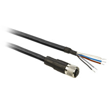 Гніздовий роз'єм прямий, M12, 5 контактів, кабель PUR 5 м, Telemecanique XZCP11V12L5