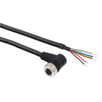 Гніздовий роз'єм кутовий, M12, 4 контакти, кабель PUR 1 м, Telemecanique XZCP1241L1S14
